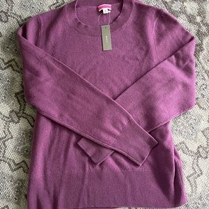 J Crew Womens Cashmere Crewneck sweater M NWT Dusty Wisteria Berry